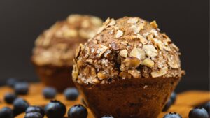 Close-Up Shot of a Blueberry Muffins