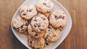 Cookies On Square White Ceramic Plate