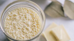 Powdered Milk on Glass Drink