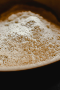 White Flour on Brown Bowl